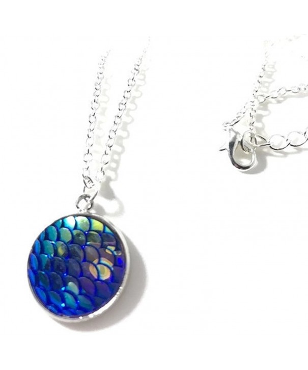 Iridescent Mermaid Scale Pendant Necklace