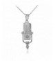 Recording Microphone Music Necklace Sterling