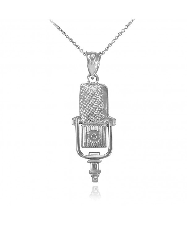 Recording Microphone Music Necklace Sterling