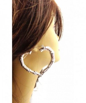 Heart Earrings Bamboo Silver silver