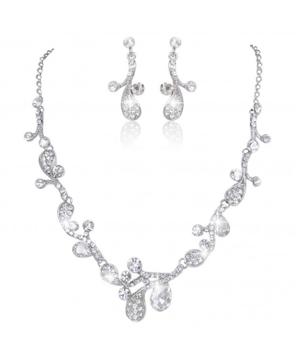 EVER FAITH Silver Tone Austrian Necklace