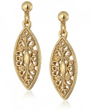 1928 Jewelry Gold Dipped Filigree Earrings