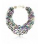 MultiColor Simulated Pearls Multi Strand Necklace