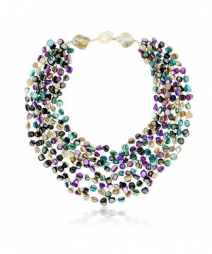 MultiColor Simulated Pearls Multi Strand Necklace