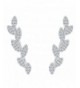 EleQueen Sterling Zirconia Crawlers Earrings