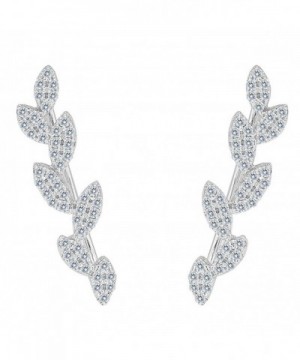 EleQueen Sterling Zirconia Crawlers Earrings