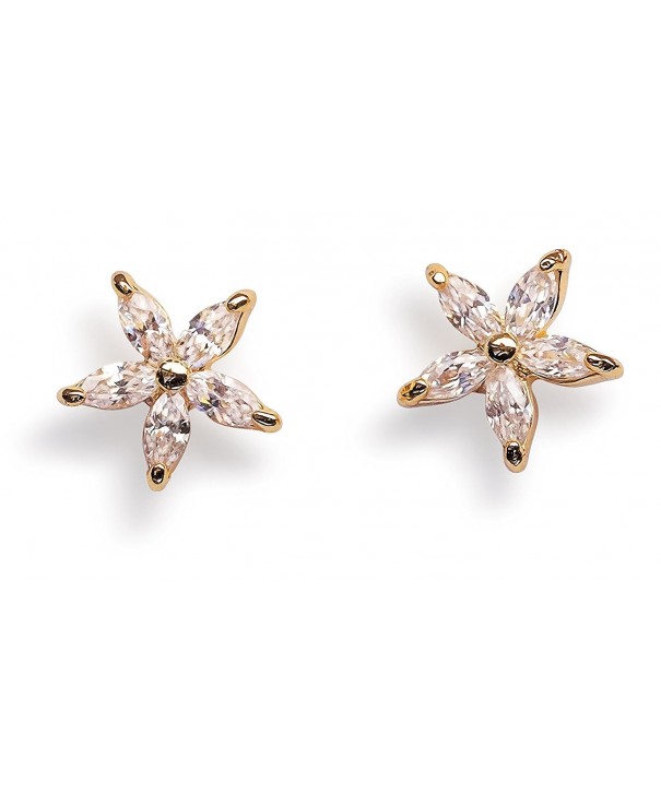 Stud Earrings Flower Cubic Zirconia