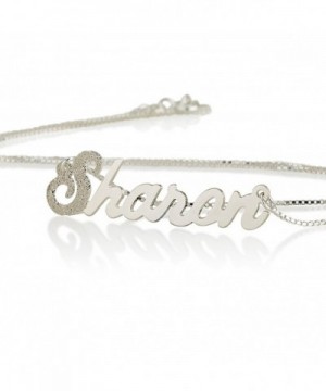 Silver Necklace First Letter Sparkling