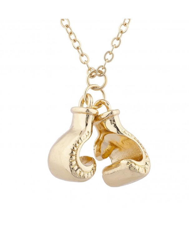 Lux Accessories Boxing Pendant Necklace