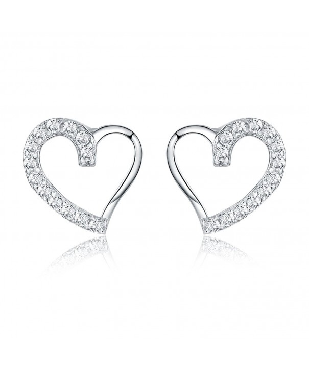 AoedeJ Heart Earrings Sterling Silver