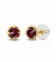 Round Rhodolite Garnet Yellow Earrings