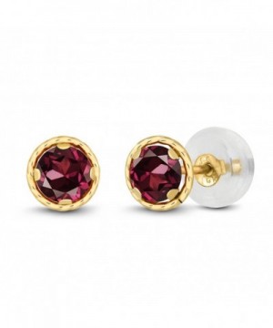 Round Rhodolite Garnet Yellow Earrings