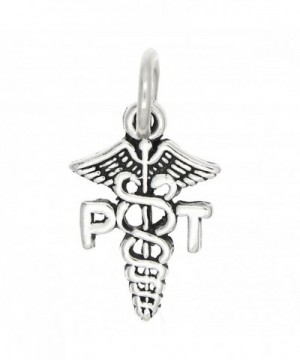 Sterling Oxidized Physical Therapist Caduceus