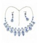 Faship Necklace Earrings Sapphire Floral