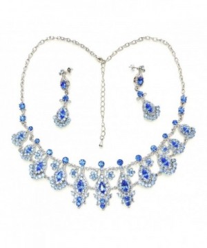Faship Necklace Earrings Sapphire Floral