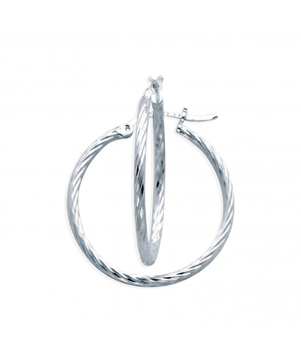 Sterling Silver Rippled Hoop Earrings