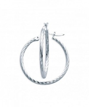 Sterling Silver Rippled Hoop Earrings