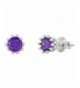 Alexandra Simulated Amethyst Earrings Silver