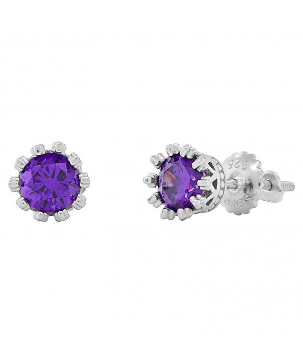 Alexandra Simulated Amethyst Earrings Silver