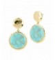 Hammered Dangling Earrings Reconstituted Turquoise