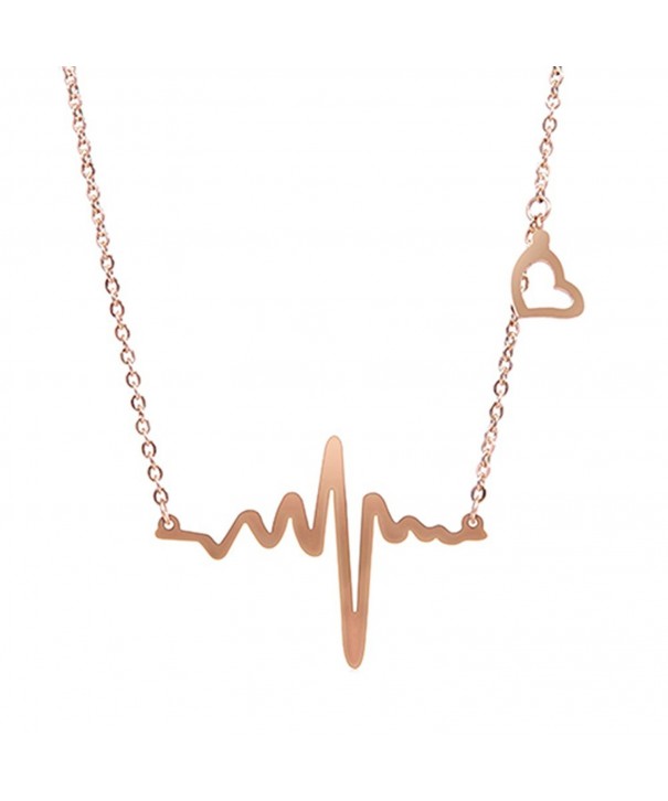 RoseSummer Electrocardiogram Pendant Heartbeat Necklace