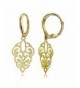 Sterling Polished Filigree Leverback Earrings