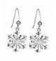 Sterling Silver Snowflake French Earrings