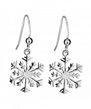 Sterling Silver Snowflake French Earrings