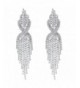 CHRAN Rhinestone Tassels Chandelier Earrings