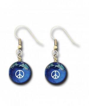 Peace Earrings Marbles Natural Continents