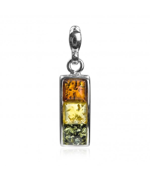 Sterling Silver Multicolor Amber Pendant