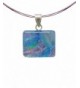 Sterling Dichroic Rectangular Stainless Necklace