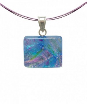 Sterling Dichroic Rectangular Stainless Necklace