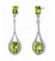 Peridot Dangle Earrings Sterling Silver