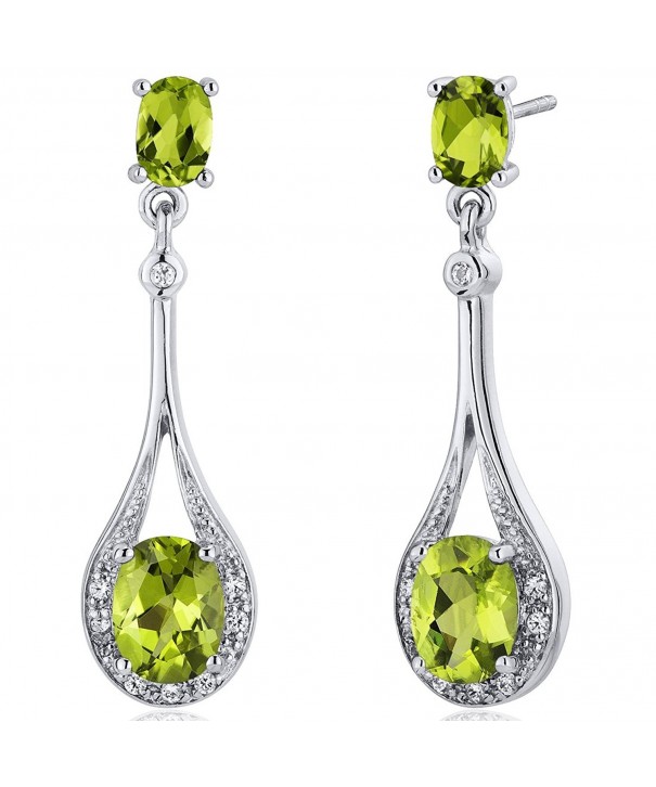 Peridot Dangle Earrings Sterling Silver