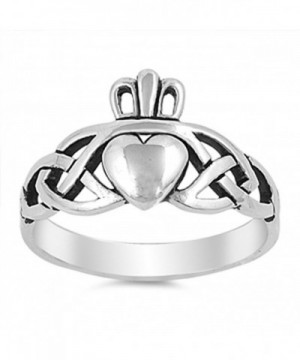 Oxidized Celtic Claddagh Sterling Silver