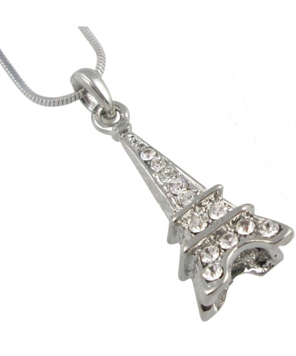 Gorgeous Silver Crystal Eiffel Necklace