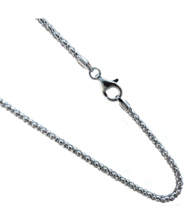 Pop corn Italian Sterling Rhodium Necklace