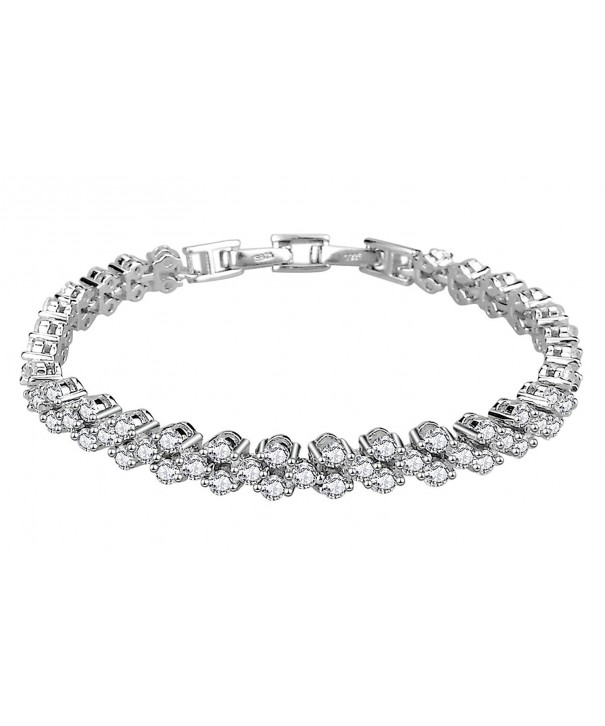 Elensan Sterling Zirconia Platinum Bracelet