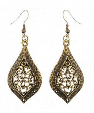 MJartoria Teardrop Filigree Hammered Earrings