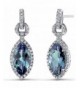 Simulated Alexandrite Marquise Earrings Sterling