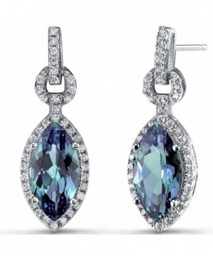 Simulated Alexandrite Marquise Earrings Sterling