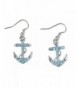 Anchor Rope Dangle Earrings Blue