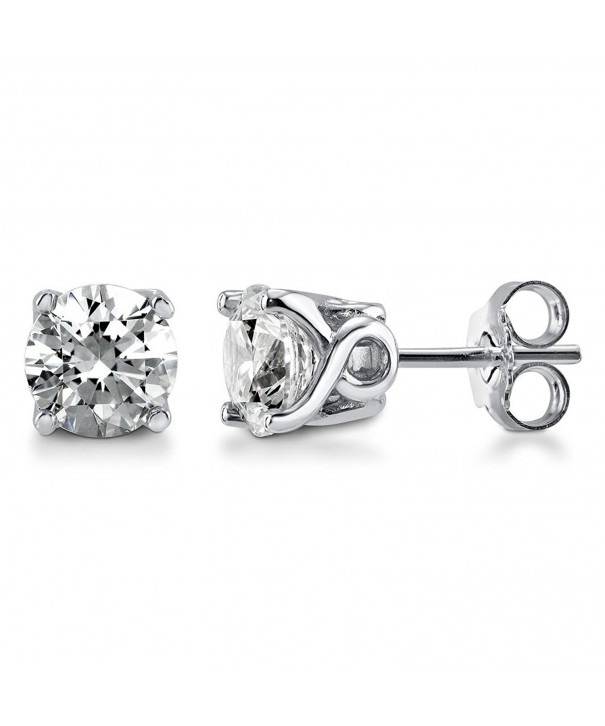 BERRICLE Sterling Solitaire Earrings Swarovski