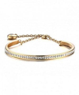 Stainless Crystal Bangle Bracelet Extend