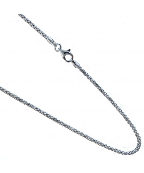 Pop corn Italian Sterling Rhodium Necklace