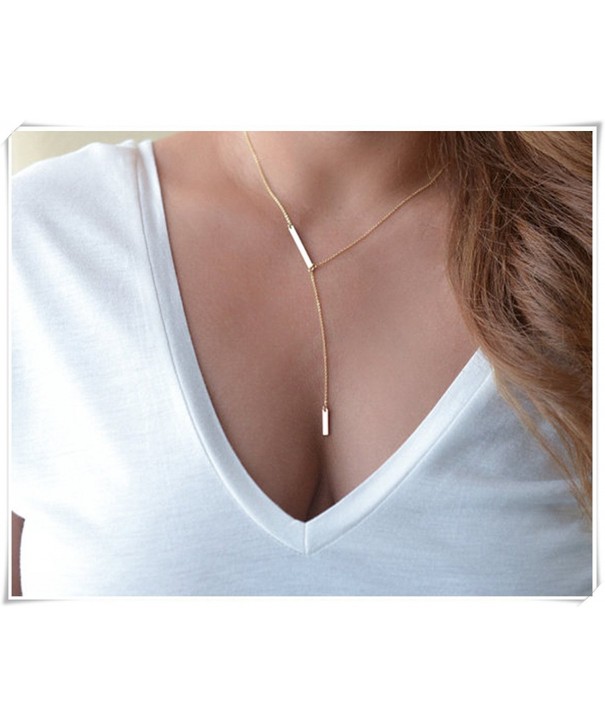 Gold Lariat Necklace Drop Delicate