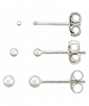 Sterling Silver Ball Earrings 3 pair