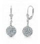 Sterling Silver Crystal Earrings Leverbacks