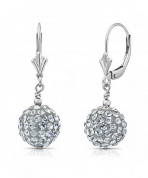 Sterling Silver Crystal Earrings Leverbacks